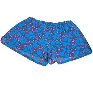 Patagonia Barely Baggies multi color blue pattern drawcord pockets shorts sz S